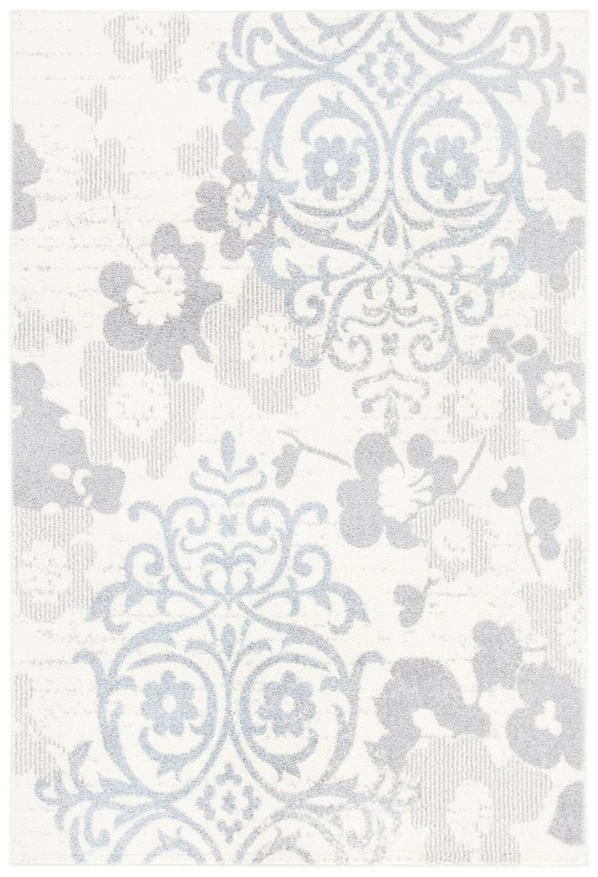 Chic Lodge Style Ivory Square Synthetic Easy-Care Area Rug