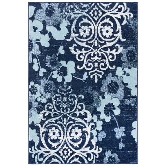 SAFAVIEH Adirondack Hortense Floral Area Rug, Navy/Aqua, 6' x 9'