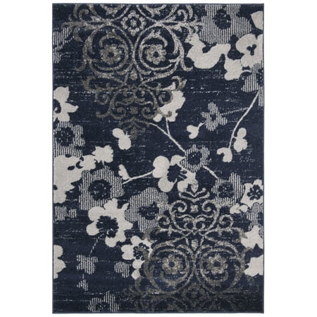 SAFAVIEH Adirondack Hortense Floral Area Rug, Navy/Silver, 8' x 10'