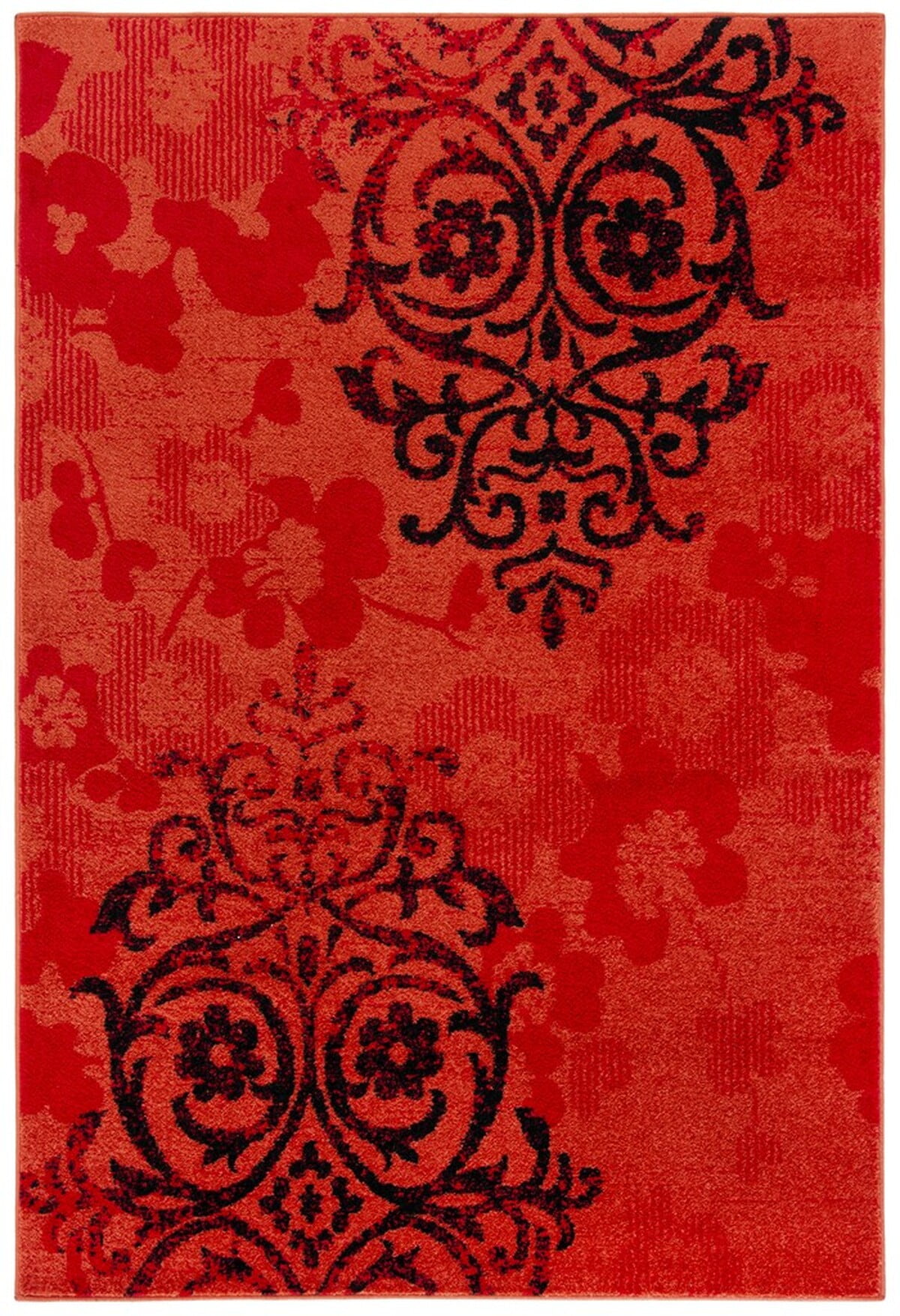 SAFAVIEH Adirondack Hortense Floral Area Rug, Red/Black, 4'5" x 6'5"