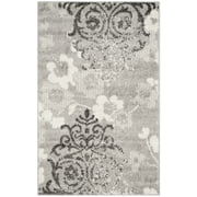 SAFAVIEH Adirondack Hortense Floral Area Rug, Silver/Ivory, 2'6" x 4'