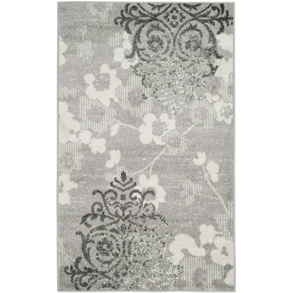 SAFAVIEH Adirondack Hortense Floral Area Rug, Silver/Ivory, 3' x 5'