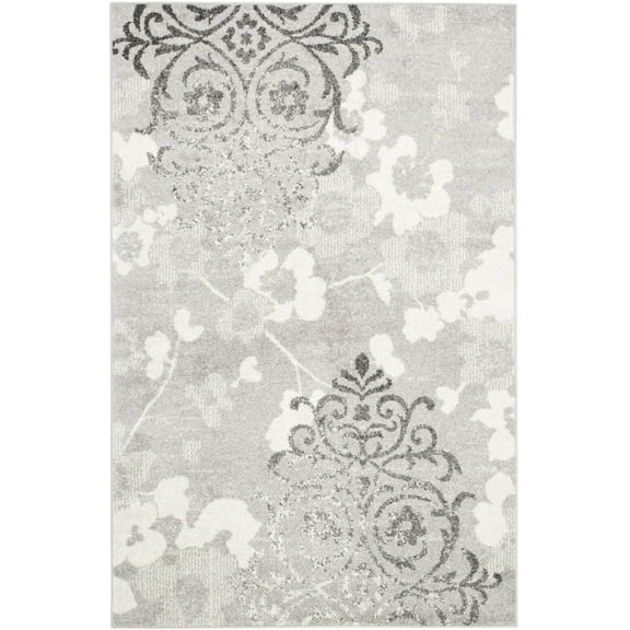 SAFAVIEH Adirondack Hortense Floral Area Rug, Silver/Ivory, 6' x 9'