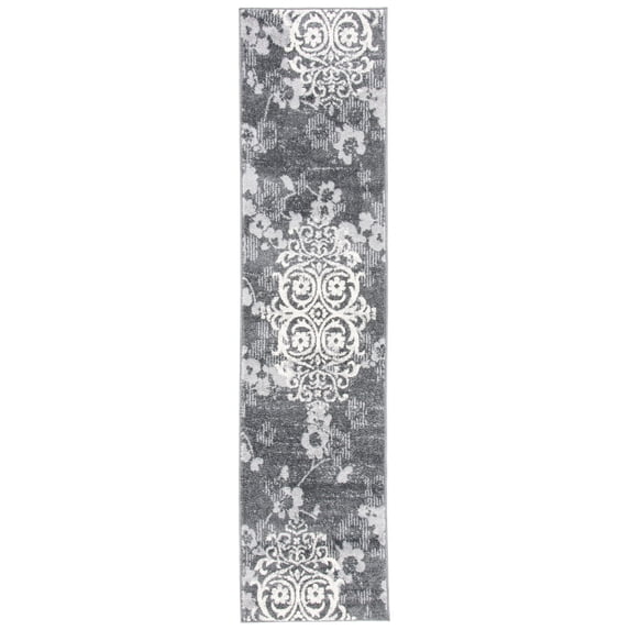 SAFAVIEH Adirondack Hortense Floral Runner Rug, Charcoal/Ivory, 2'6" x 6'