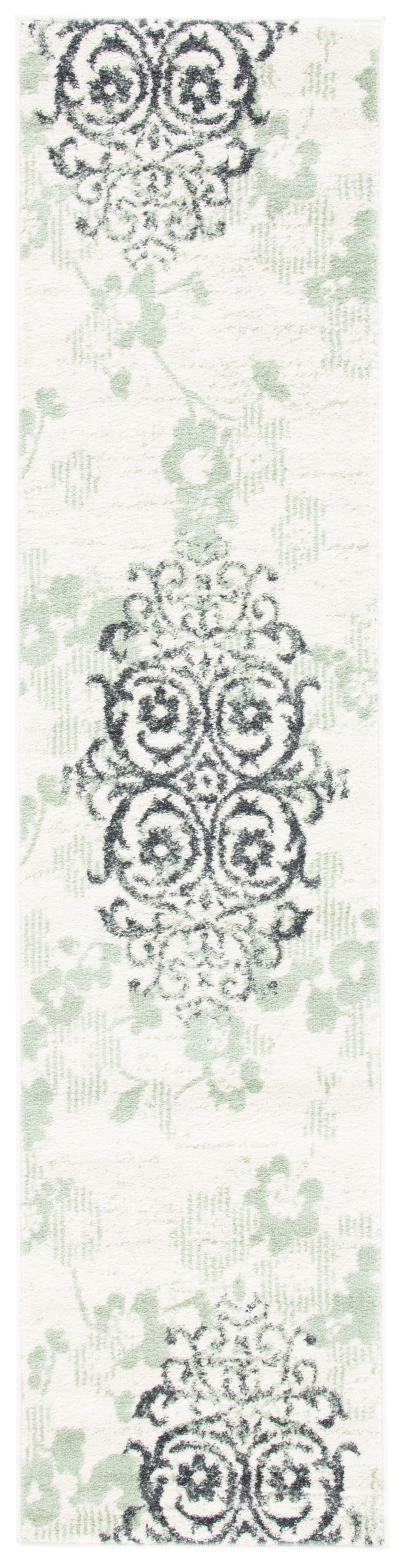 SAFAVIEH Adirondack Hortense Floral Runner Rug, Ivory/Green, 2'6" x 8'
