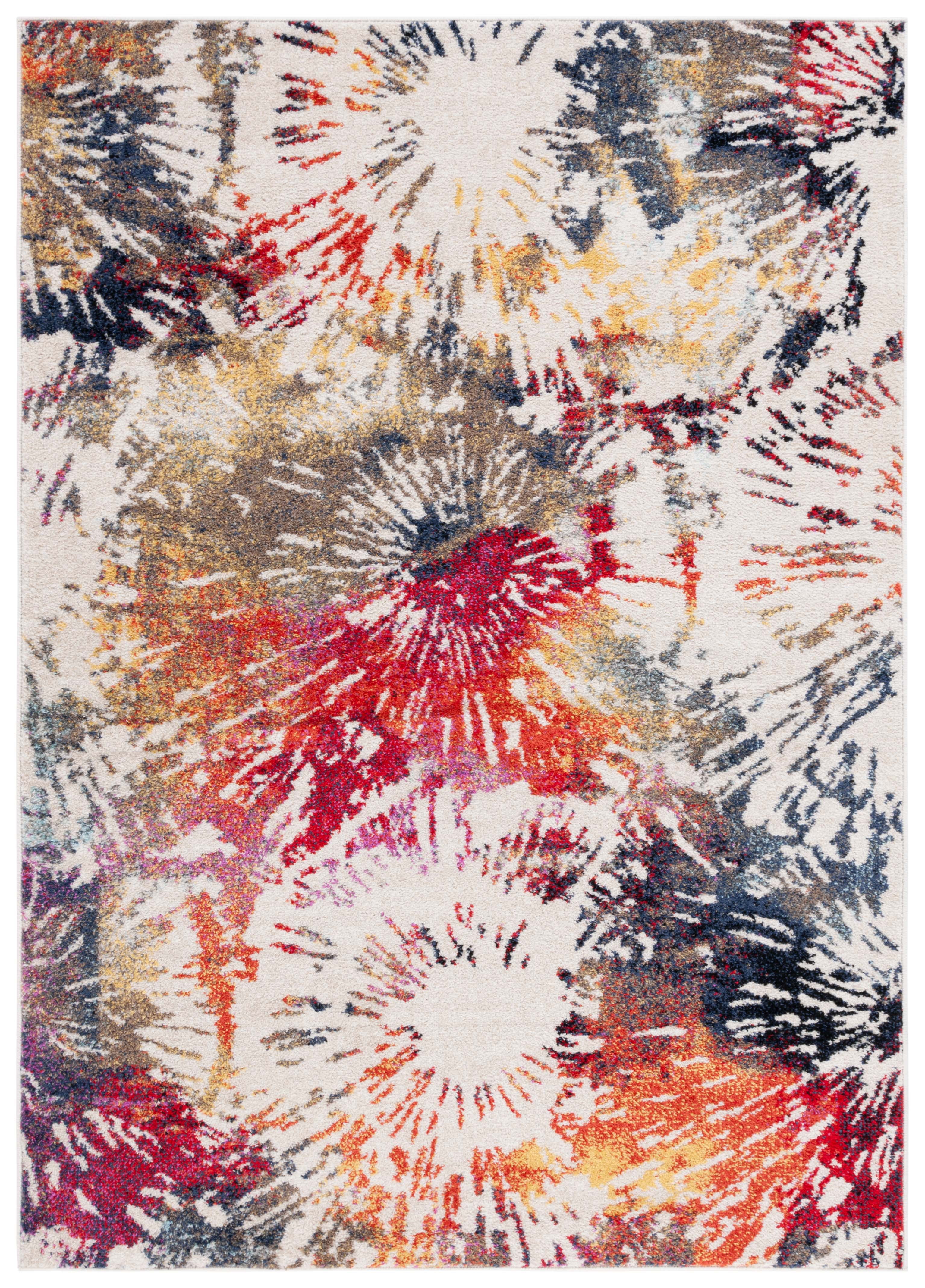 SAFAVIEH Adirondack Ian Abstract Area Rug, Ivory/Fuchsia Gold, 4' x 6'