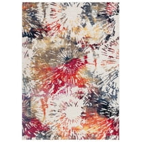 SAFAVIEH Adirondack Ian Abstract Area Rug, Ivory/Fuchsia Gold, 5'1" x 7'6"