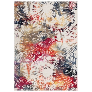 SAFAVIEH Adirondack Ian Abstract Area Rug, Ivory/Fuchsia Gold, 5'1" x 7'6"