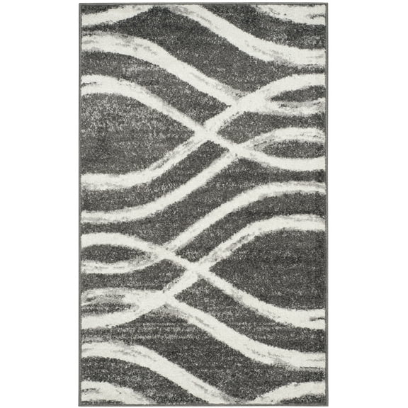 SAFAVIEH Adirondack Isidor Geometric Area Rug, Charcoal/Ivory, 3' x 5'
