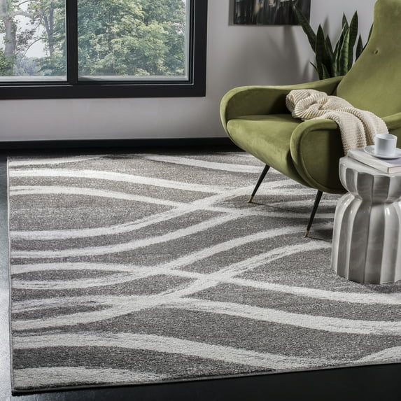 Safavieh Adirondack Isidor Geometric Swirls Area Rug, Charcoal/Ivory, 6' x 9'