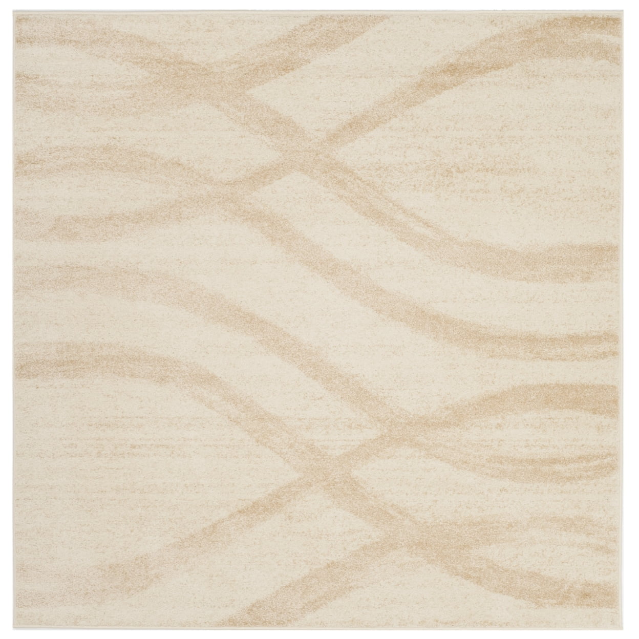 Chic Cream/Champagne Synthetic 6' Square Easy-Care Rug