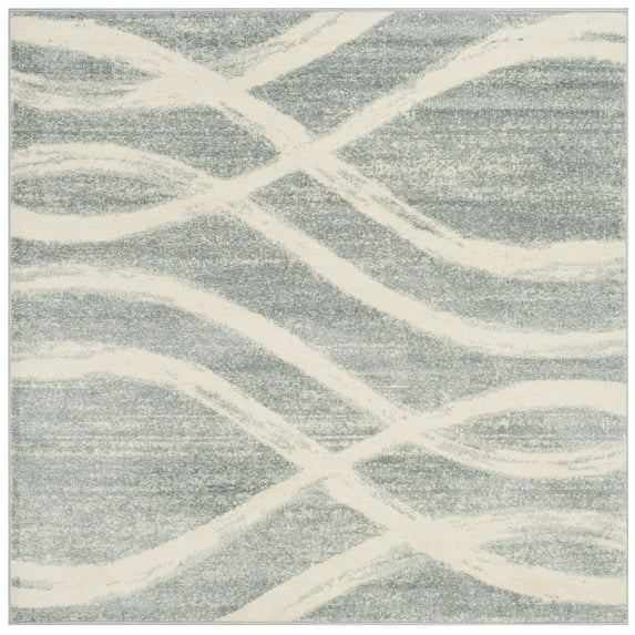 SAFAVIEH Adirondack Isidor Geometric Area Rug, Cream/Slate, 4' x 4' Square
