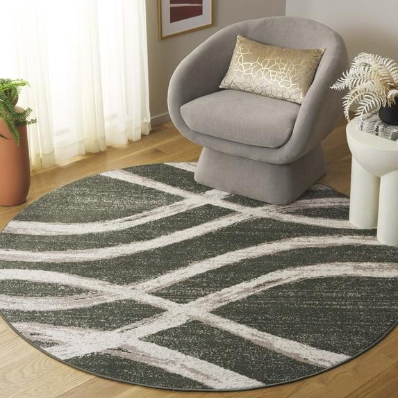 Safavieh Adirondack Isidor Geometric Swirls Area Rug, Dark Green/Ivory, 6' x 6' Round