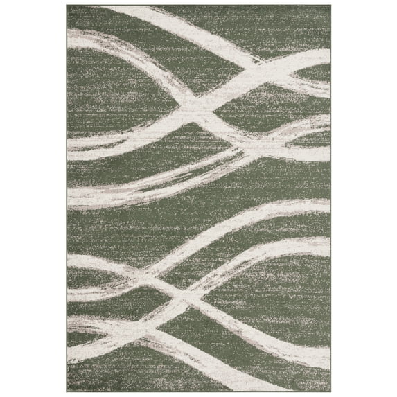 SAFAVIEH Adirondack Isidor Geometric Area Rug, Dark Green/Ivory, 9' x 12'