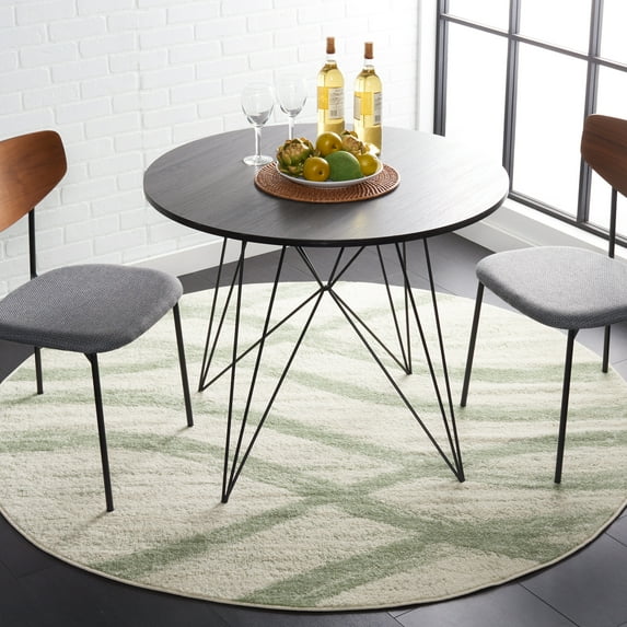 Safavieh Adirondack Isidor Geometric Swirls Area Rug, Ivory/Sage, 6' x 6' Round