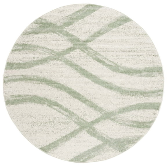 SAFAVIEH Adirondack Isidor Geometric Area Rug, Ivory/Sage, 6' x 6' Round