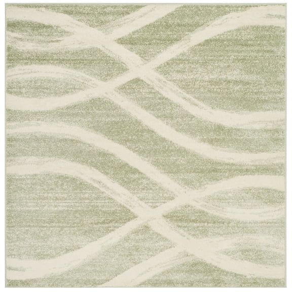 SAFAVIEH Adirondack Isidor Geometric Area Rug, Sage/Cream, 4' x 4' Square