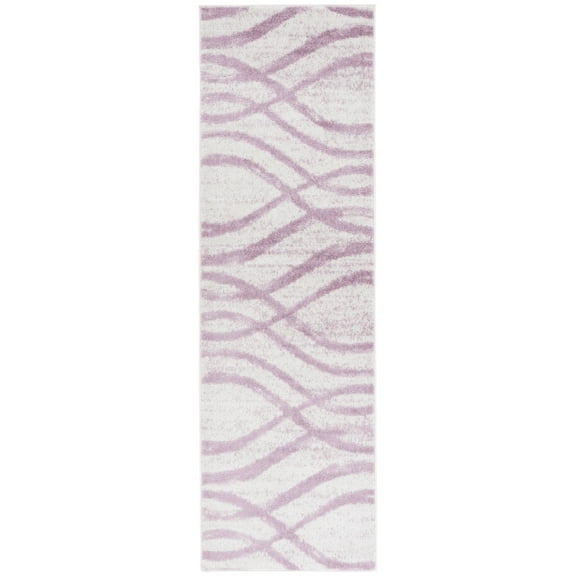SAFAVIEH Adirondack Isidor Geometric Runner Rug, Cream/Purple, 2'6" x 8'