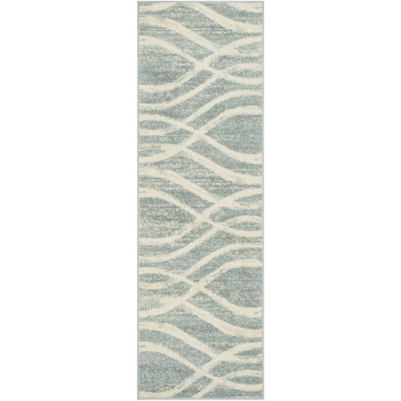 SAFAVIEH Adirondack Isidor Geometric Runner Rug, Cream/Slate, 2'6" x 14'