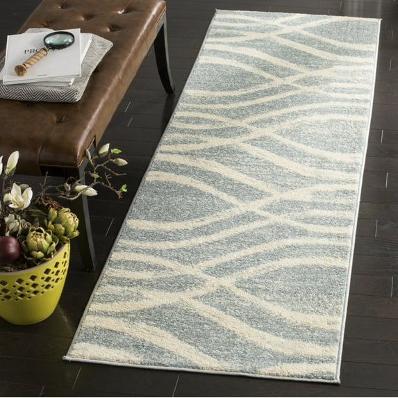 Safavieh Adirondack Isidor Geometric Swirls Runner Rug, Cream/Slate, 2'6" x 14'