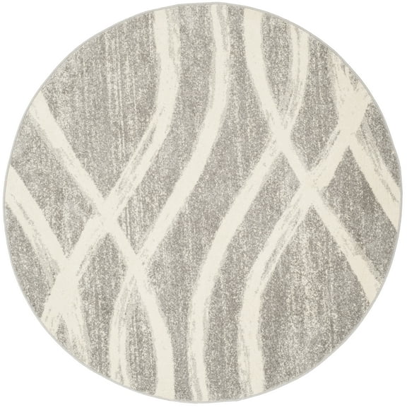 SAFAVIEH Adirondack Isidor Geometric Swirls Area Rug, Grey/Cream, 3' x 3' Round
