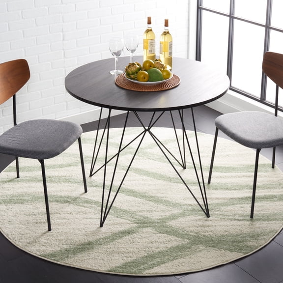 Safavieh Adirondack Isidor Geometric Swirls Area Rug, Ivory/Sage, 8' x 8' Round