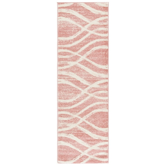 SAFAVIEH Adirondack Isidor Geometric Swirls Runner Rug, Rose/Cream, 2'6" x 12'