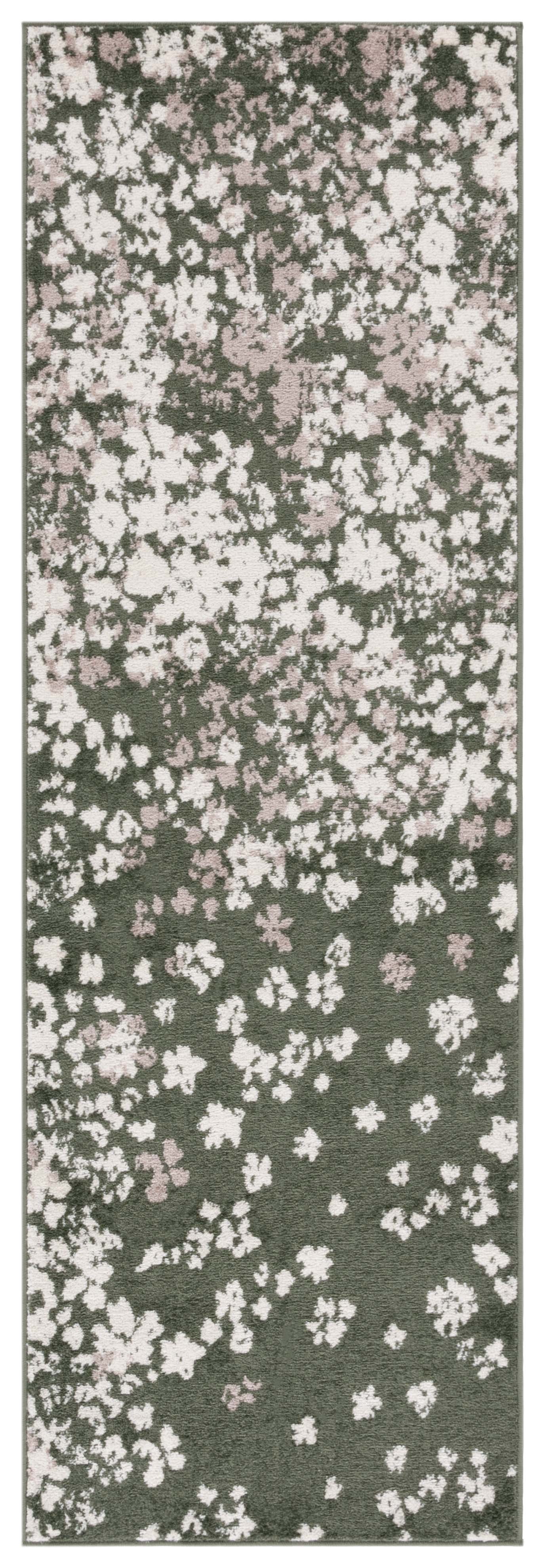 SAFAVIEH Adirondack Jermaine Abstract Runner Rug, Dark Green/Ivory, 2'6" x 8'