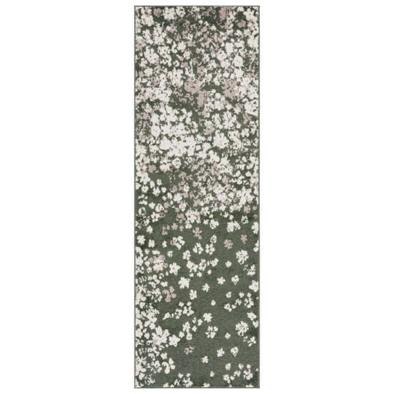SAFAVIEH Adirondack Jermaine Abstract Runner Rug, Dark Green/Ivory, 2'6" x 8'