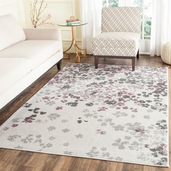 SAFAVIEH Adirondack Jermaine Floral Area Rug, Ivory/Purple, 5'1" x 7'6"