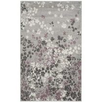 SAFAVIEH Adirondack Jermaine Floral Area Rug, Light Grey/Purple, 3' x 5'