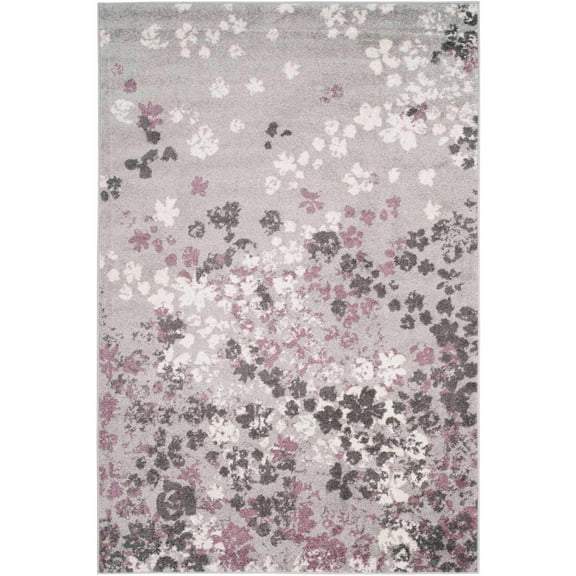 SAFAVIEH Adirondack Jermaine Floral Area Rug, Light Grey/Purple, 4' x 6'