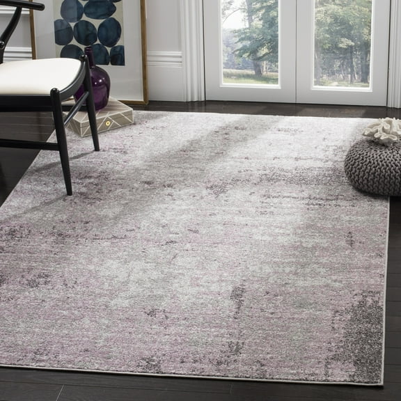 SAFAVIEH Adirondack Johna Abstract Area Rug, Light Grey/Purple, 2'6" x 4'