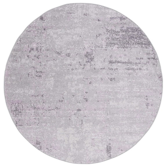 SAFAVIEH Adirondack Johna Abstract Area Rug, Light Grey/Purple, 6' x 6' Round