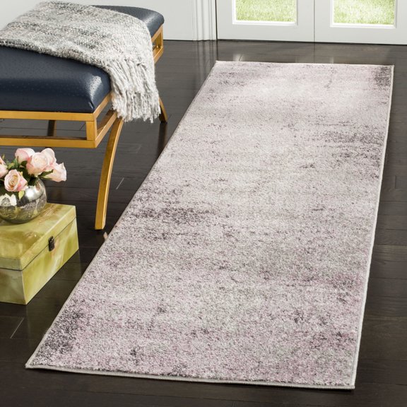 SAFAVIEH Adirondack Johna Abstract Runner Rug, Light Grey/Purple, 2'6" x 10'
