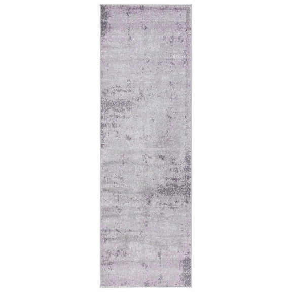 SAFAVIEH Adirondack Johna Abstract Runner Rug, Light Grey/Purple, 2'6" x 12'