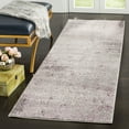 SAFAVIEH Adirondack Johna Abstract Runner Rug, Light Grey/Purple, 2'6