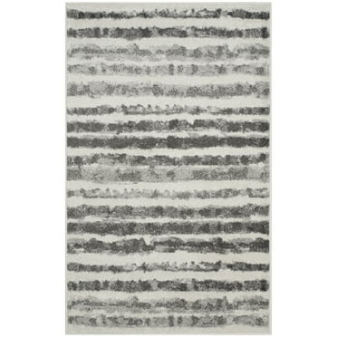 SAFAVIEH Adirondack Katina Striped Area Rug, Ivory/Charcoal, 3' x 5'