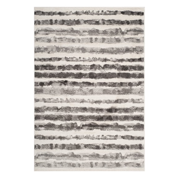 SAFAVIEH Adirondack Katina Striped Runner Rug, Ivory/Charcoal, 2'6" x 8'