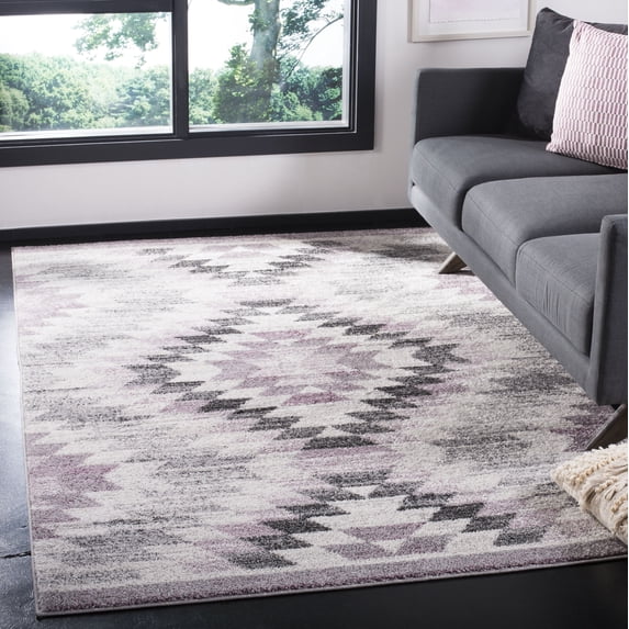 SAFAVIEH Adirondack Keiran Abstract Geometric Area Rug, Plum/Ivory, 4' x 6'