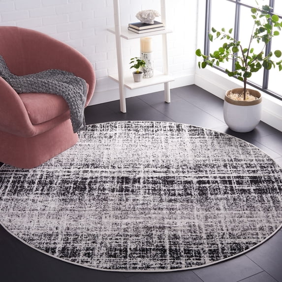 Safavieh Adirondack Kiersten Abstract Area Rug, Ivory/Black, 6' x 6' Round