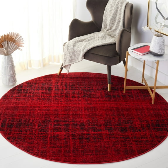 Safavieh Adirondack Kiersten Abstract Area Rug, Red/Black, 6' x 6' Round