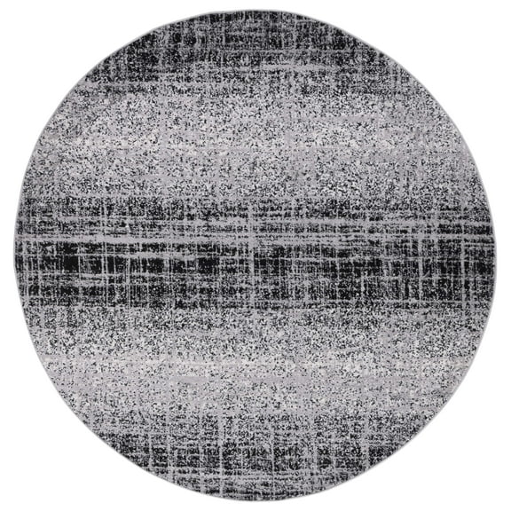 SAFAVIEH Adirondack Kiersten Abstract Area Rug, Silver/Black, 4' x 4' Round