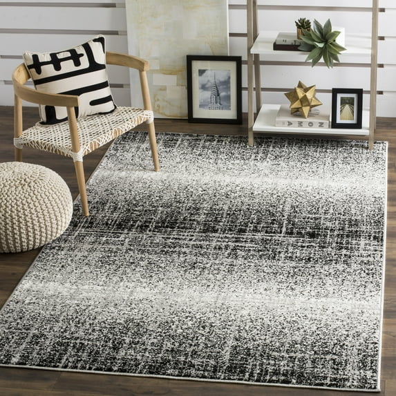 SAFAVIEH Adirondack Kiersten Abstract Faded Area Rug, Silver/Black, 5'1" x 7'6"