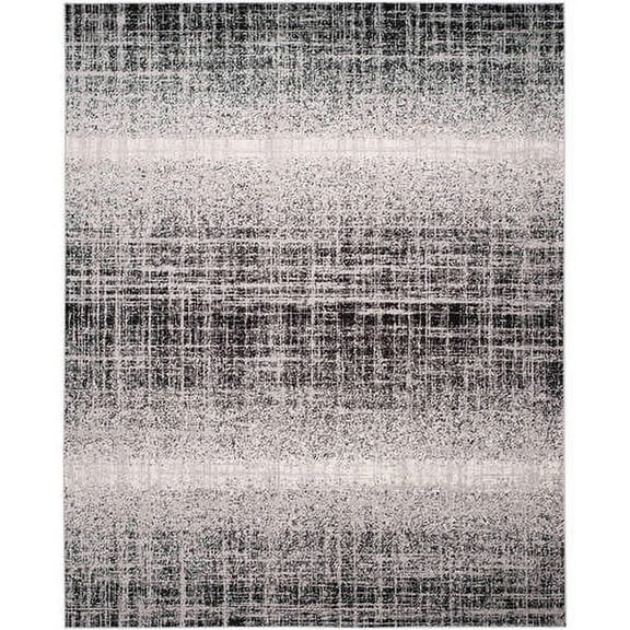 SAFAVIEH Adirondack Kiersten Abstract Faded Area Rug, Silver/Black, 6' x 6' Round