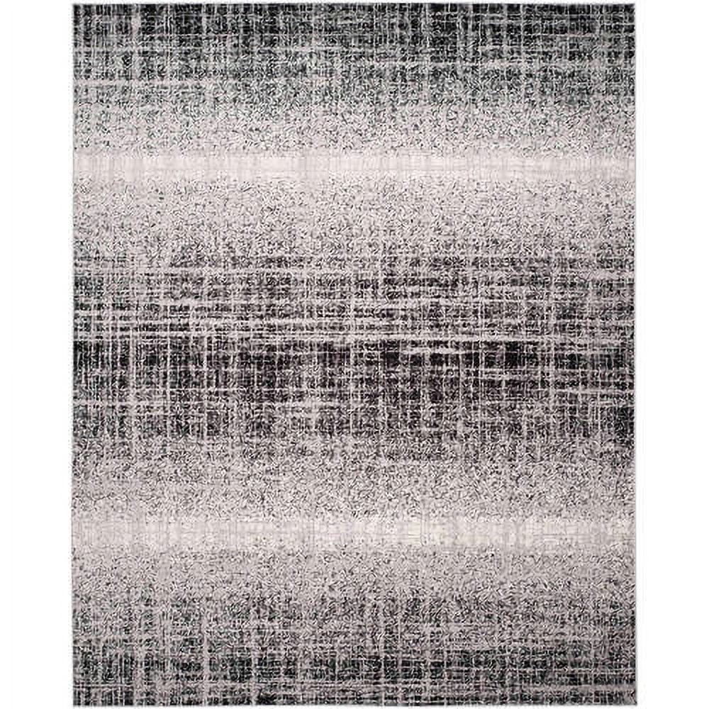 Adirondack Silver and Black 8' x 10' Synthetic Rectangular Area Rug