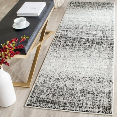 SAFAVIEH Adirondack Kiersten Abstract Faded Runner Rug, Silver/Black, 2'6" x 16'