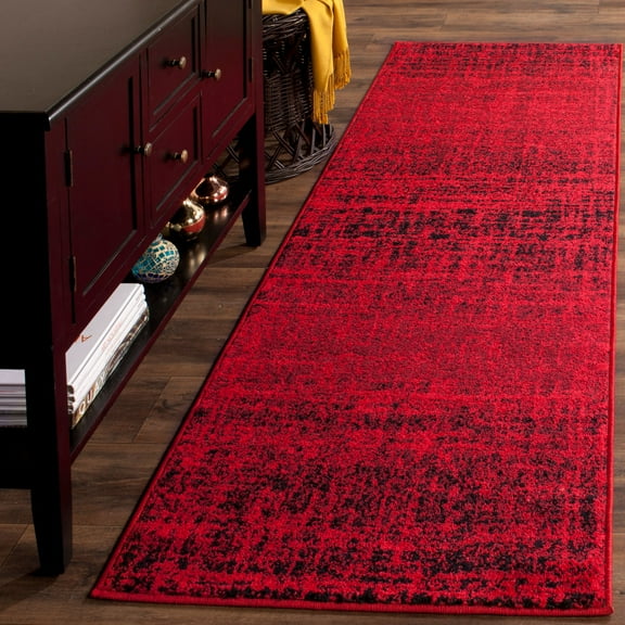 SAFAVIEH Adirondack Kiersten Abstract Runner Rug, Red/Black, 2'6" x 6'