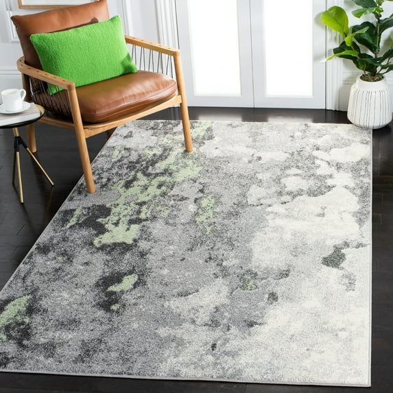 SAFAVIEH Adirondack Ladonna Abstract Area Rug, Green/Grey, 6' x 6' Square