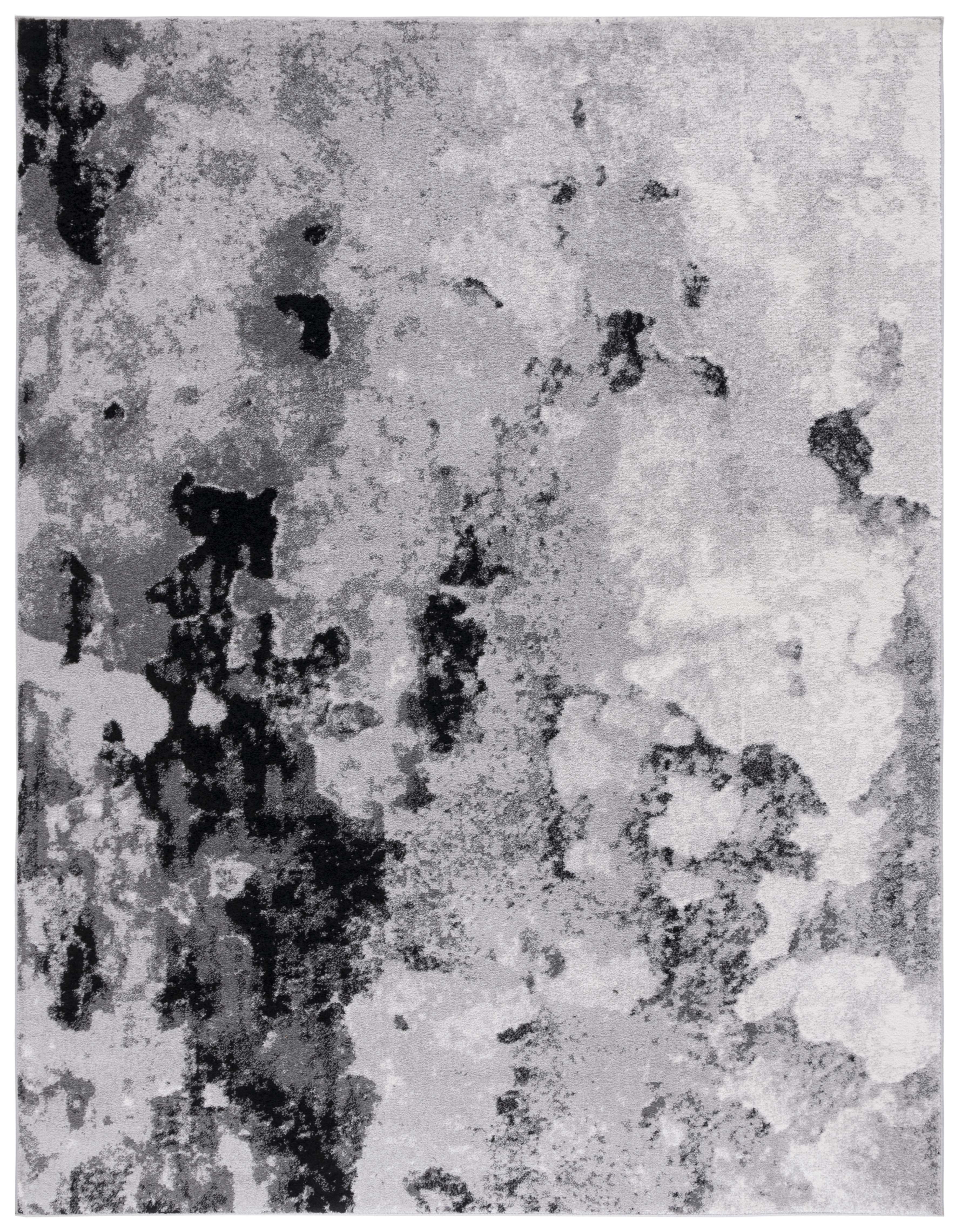 Adirondack Grey and Black Abstract 11' x 15' Area Rug
